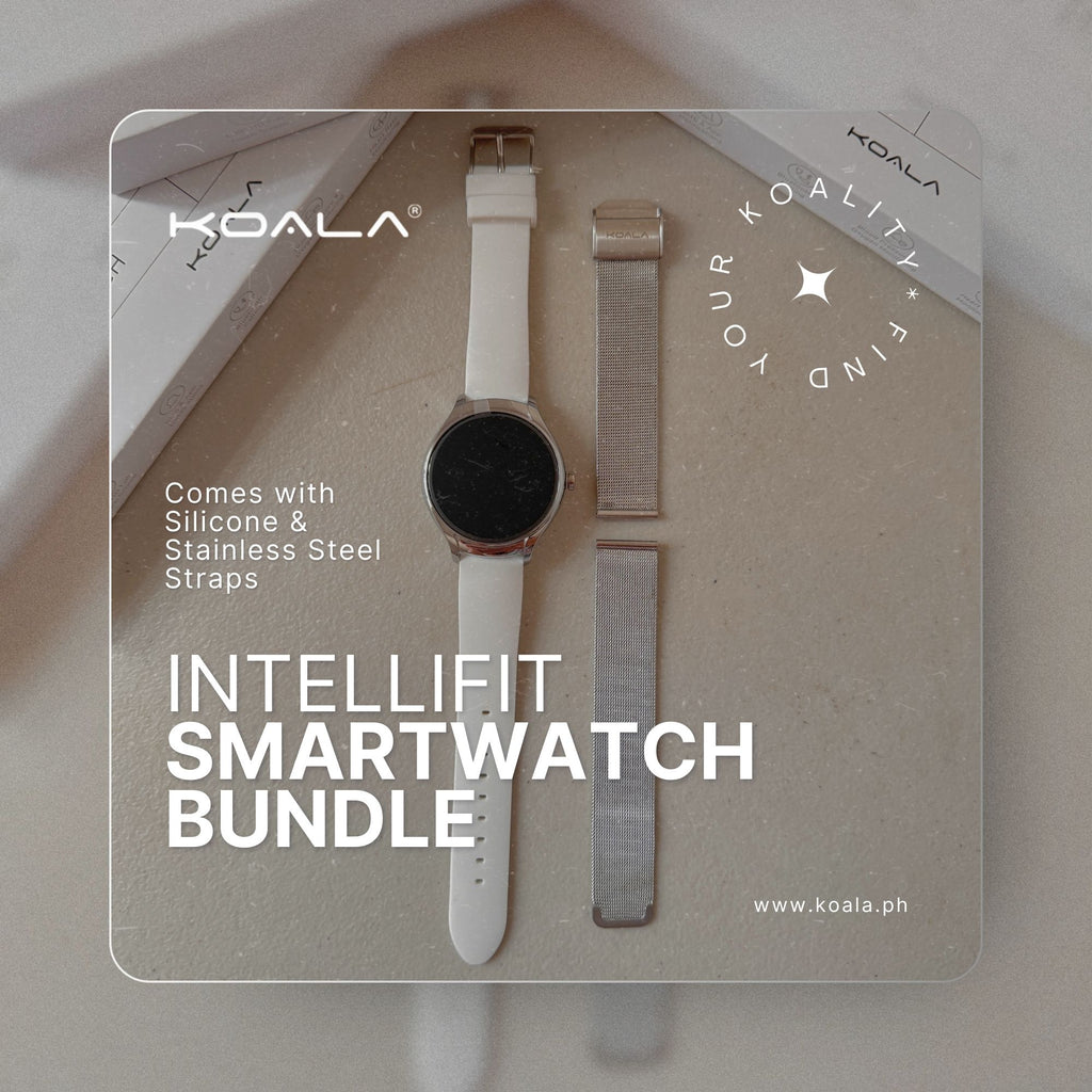 Bundle: Koala IntelliFit Smartwatch in Stainless Steel + Silicone Straps